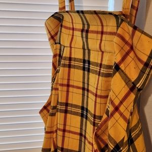 Collectif Proper Nostalgia Plaid Jumper in 18 (UK) Pinafore Skirt
